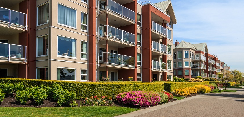 Apartment building garden